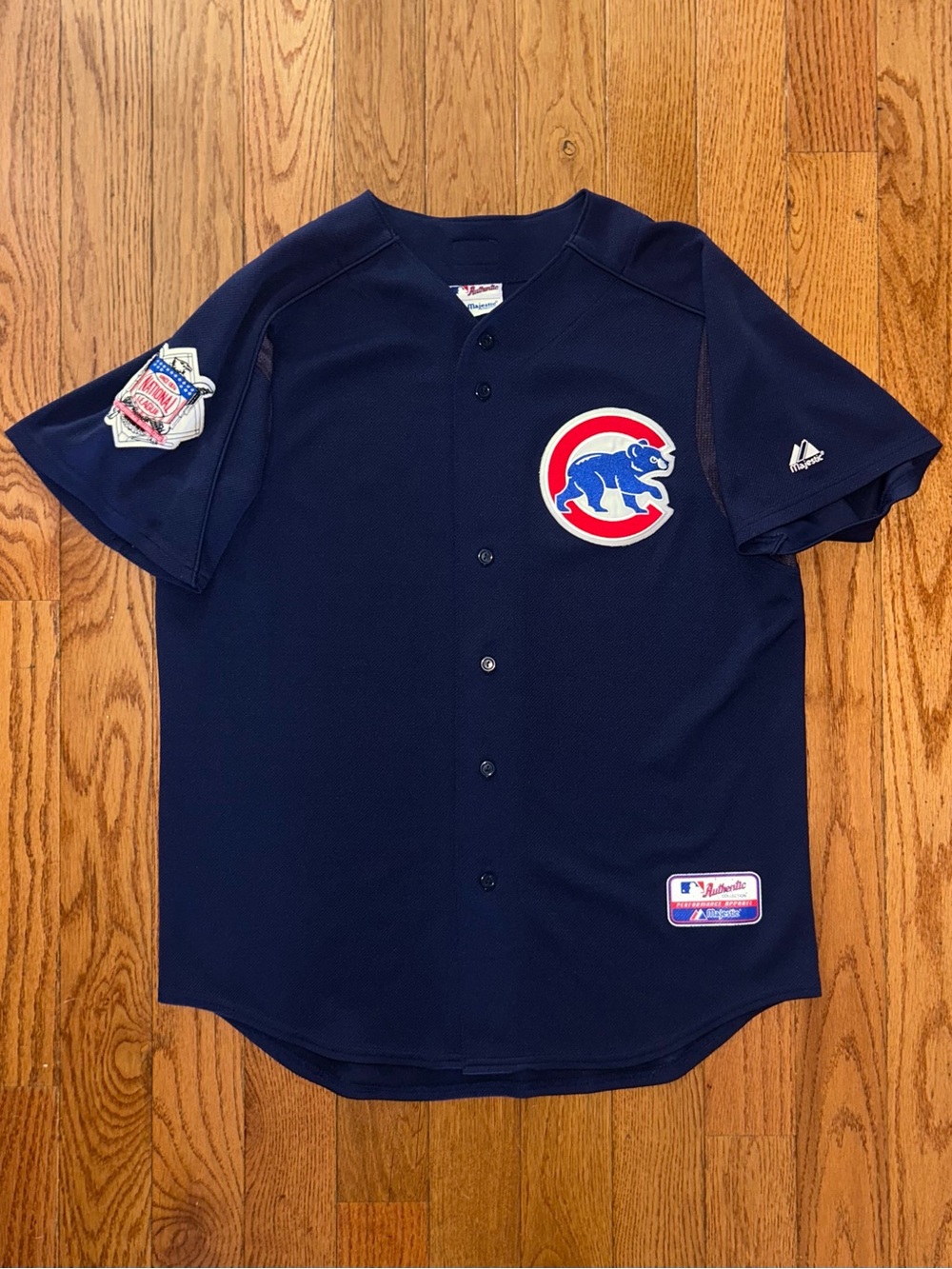 Chicago Cubs Majestic Vintage Navy Jersey Size Large